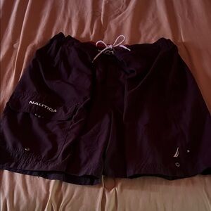 Nautica Dark Swim Trunks with Logo